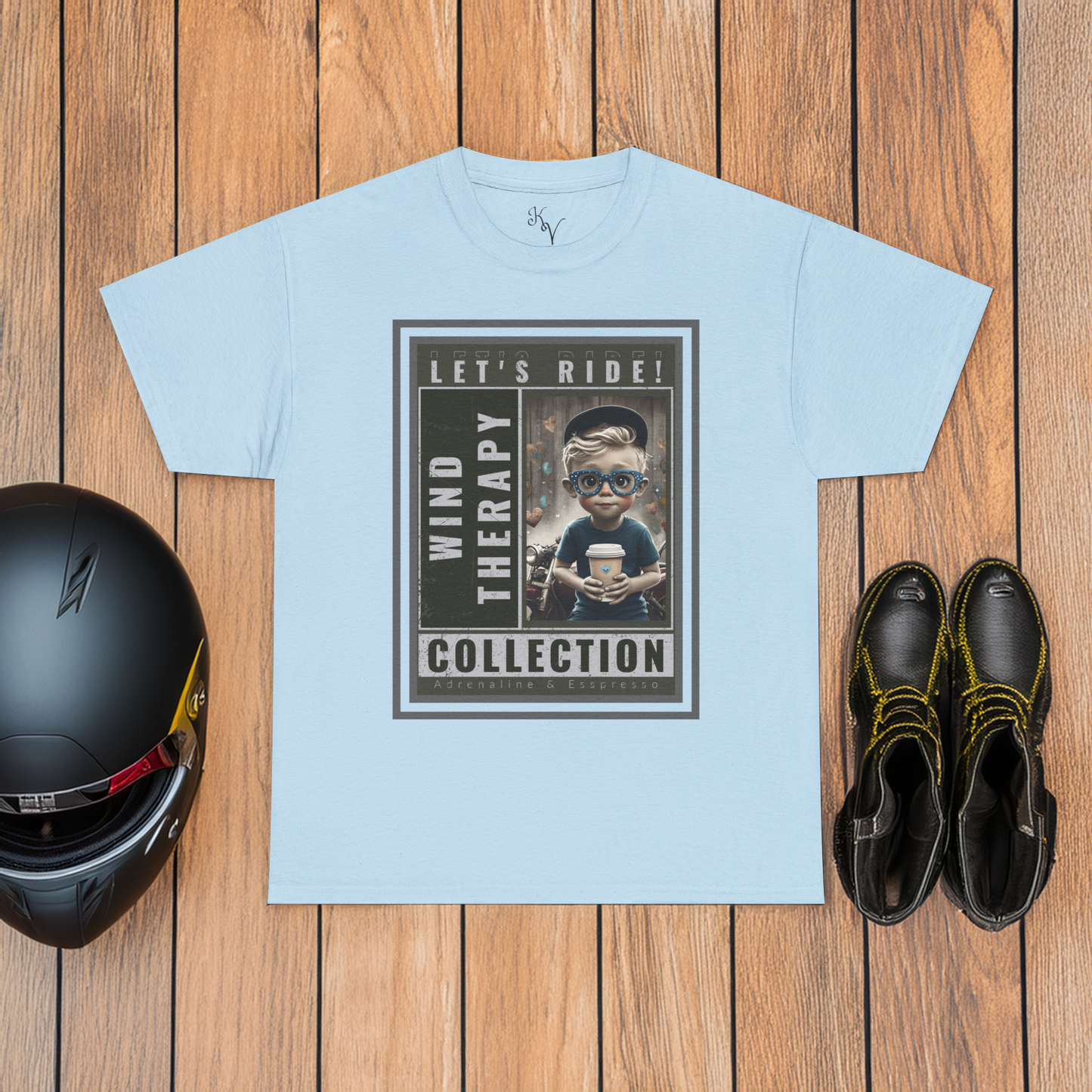 Boy Wind Therapy & Coffee Vintage Motorcycle Tee