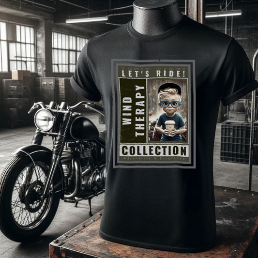 Boy Wind Therapy & Coffee Vintage Motorcycle Tee