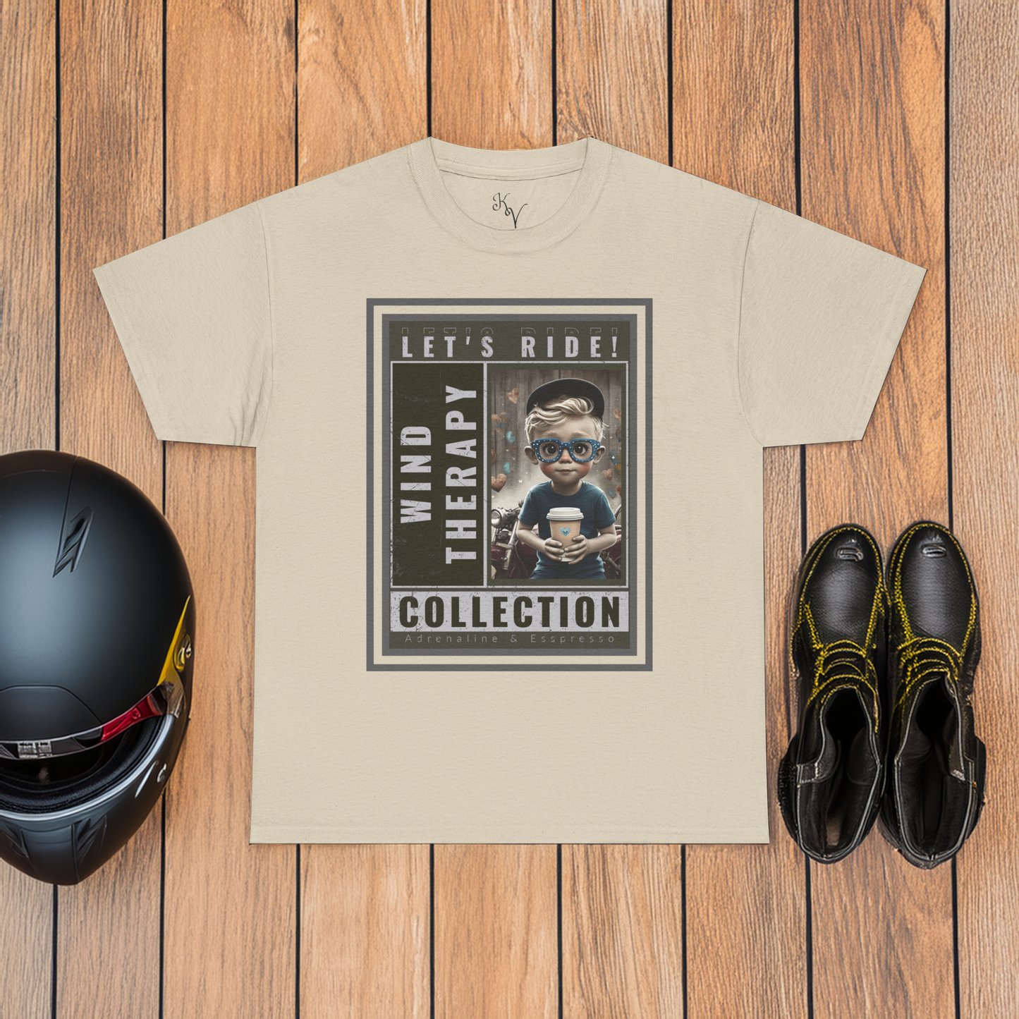 Boy Wind Therapy & Coffee Vintage Motorcycle Tee