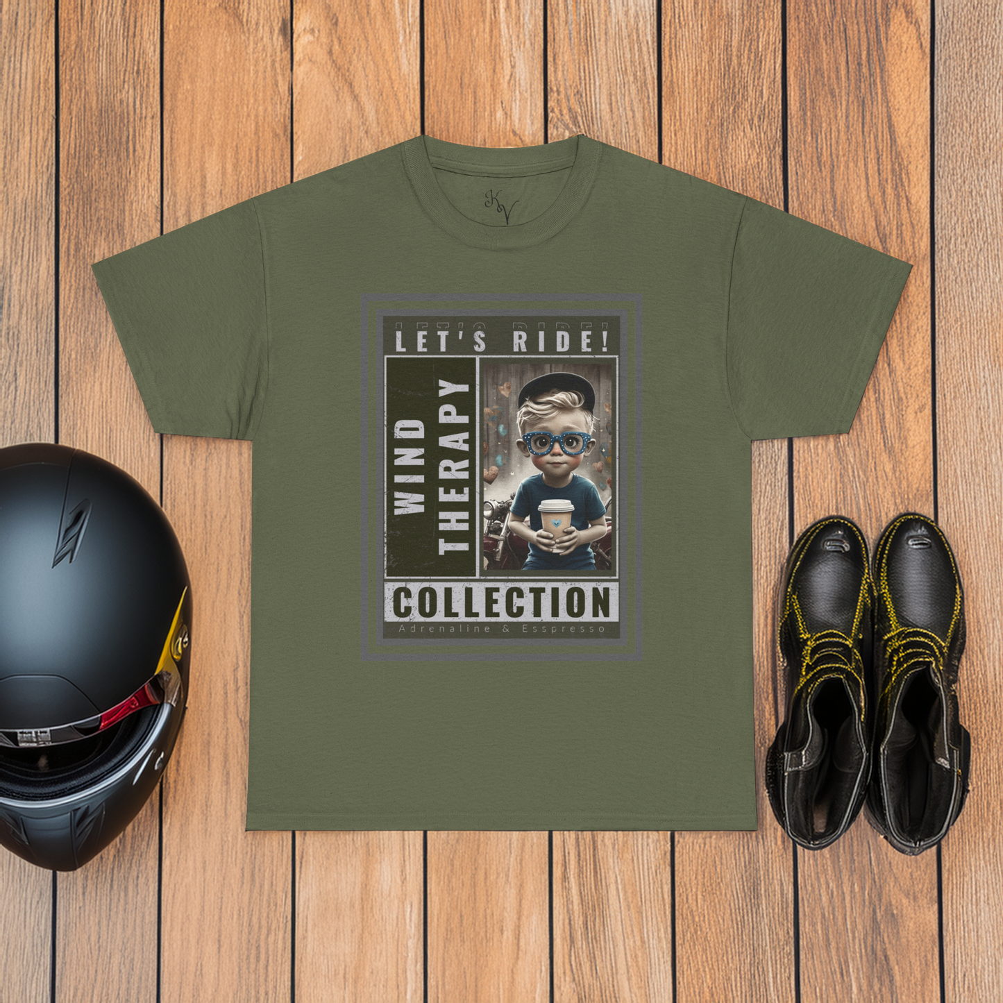Boy Wind Therapy & Coffee Vintage Motorcycle Tee