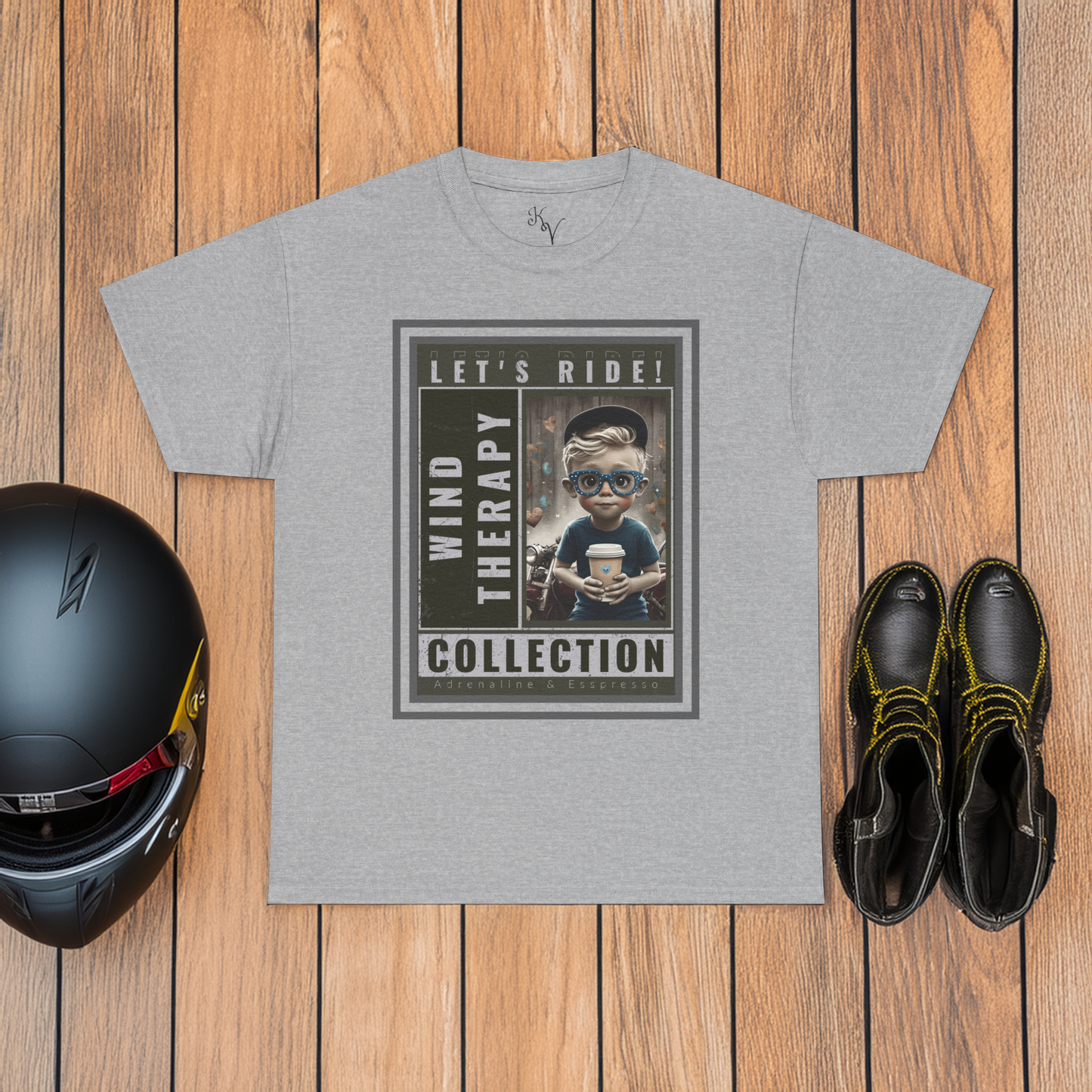 Boy Wind Therapy & Coffee Vintage Motorcycle Tee
