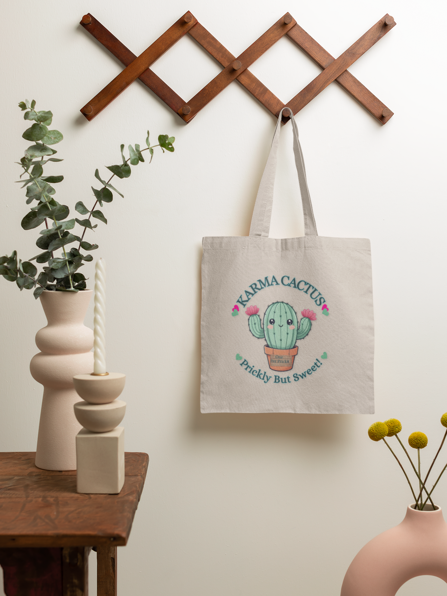 Charming Cotton Canvas Tote Bag: Perfect for Cactus Lovers & Eco-Friendly Fashion!