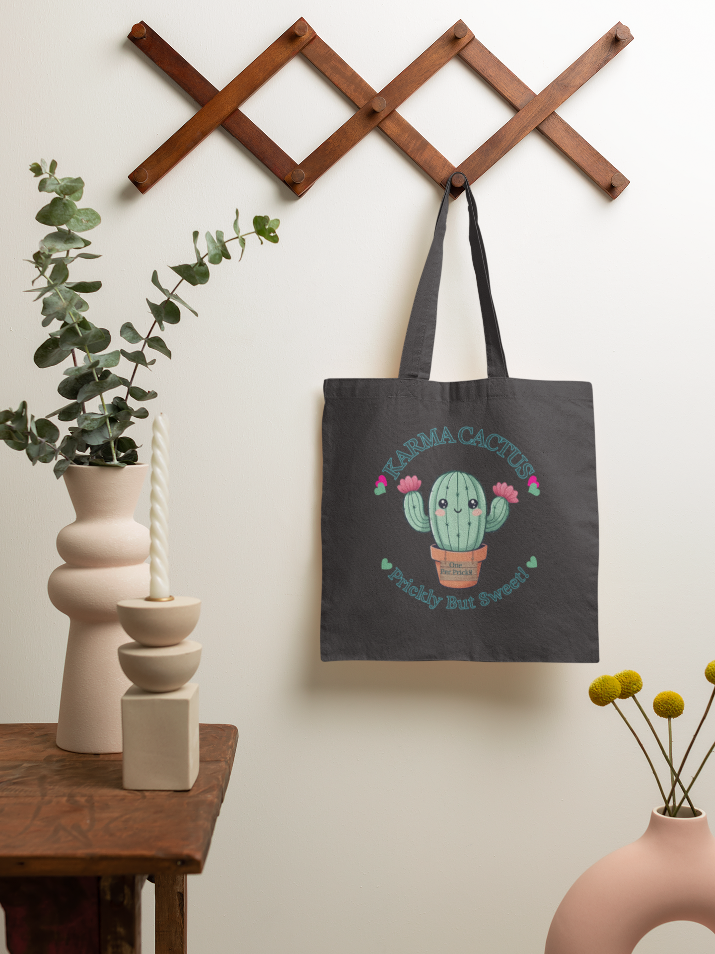 Charming Cotton Canvas Tote Bag: Perfect for Cactus Lovers & Eco-Friendly Fashion!