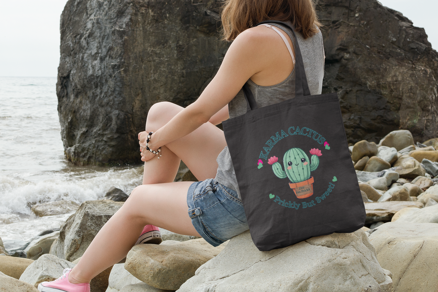 Charming Cotton Canvas Tote Bag: Perfect for Cactus Lovers & Eco-Friendly Fashion!