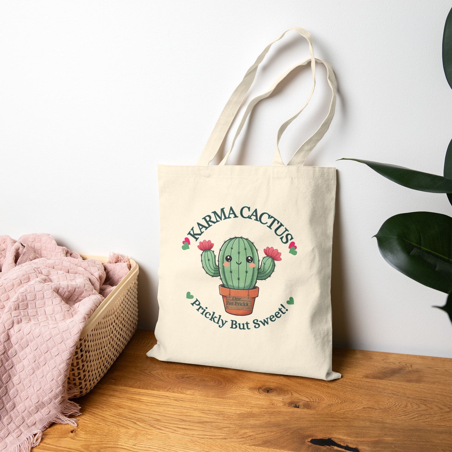 Charming Cotton Canvas Tote Bag: Perfect for Cactus Lovers & Eco-Friendly Fashion!