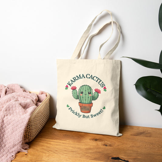 Charming Cotton Canvas Tote Bag: Perfect for Cactus Lovers & Eco-Friendly Fashion!